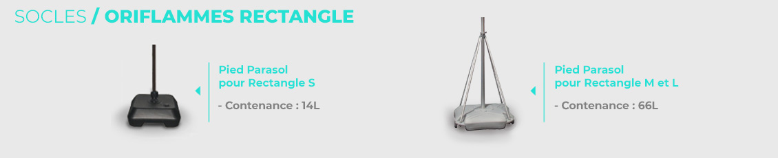 Embase personnalis&eacute;e pour oriflamme rectangle