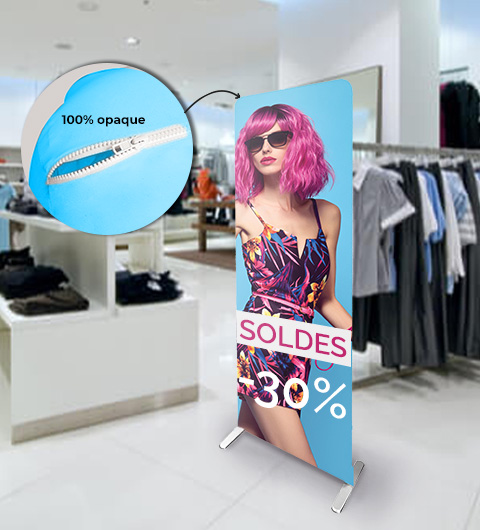 Impression totem tissu &eacute;co pas cher