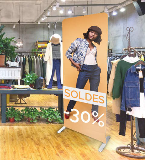 Impression totem tissu &eacute;co pas cher